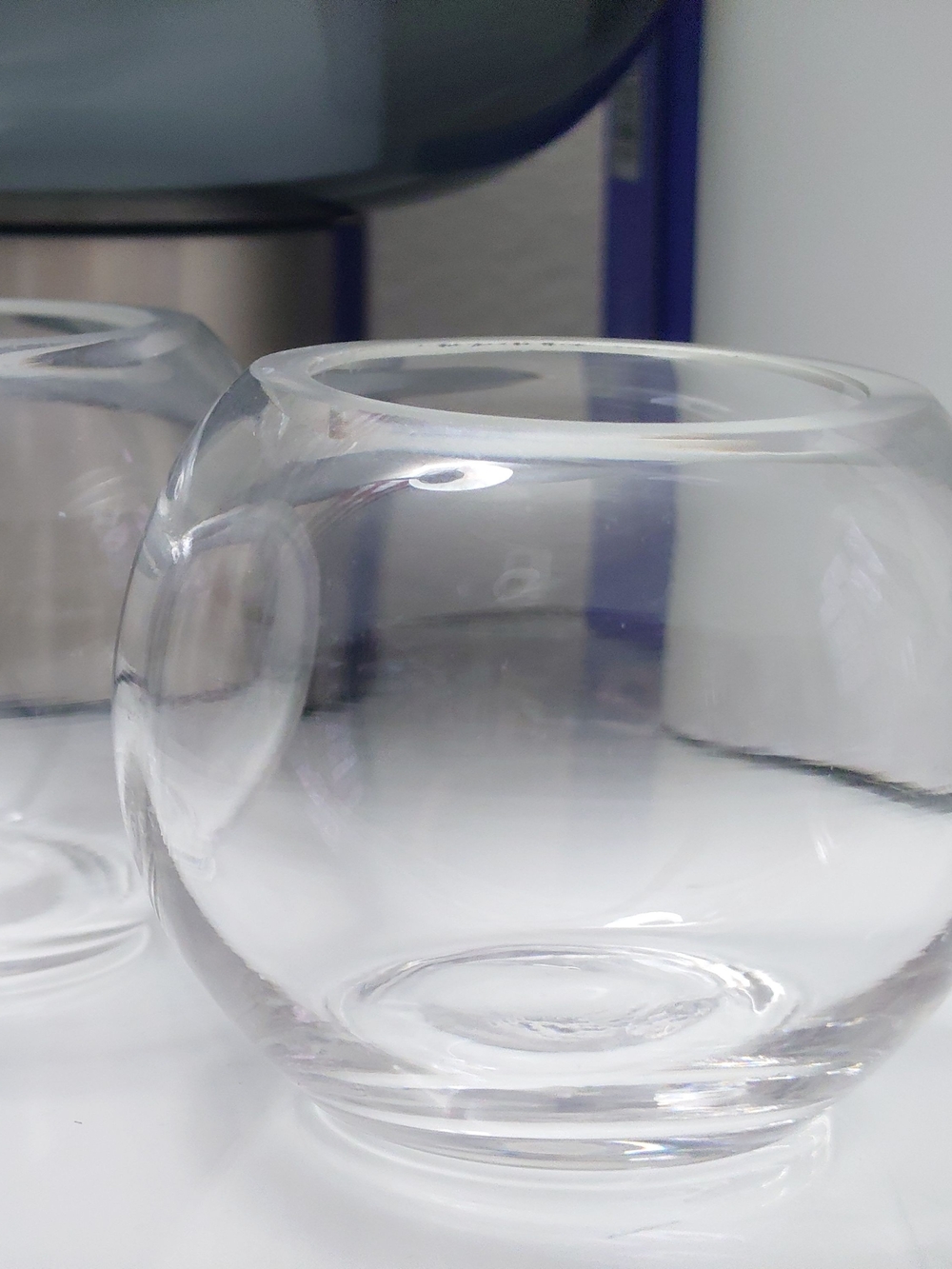 2 PCs Clear Glass Round Tea light Holder Or Small Vase - Home Accents